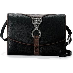 Brighton Nepal Organizer Pebble Italian Crocodile-Embossed Leather Crossbody Bag